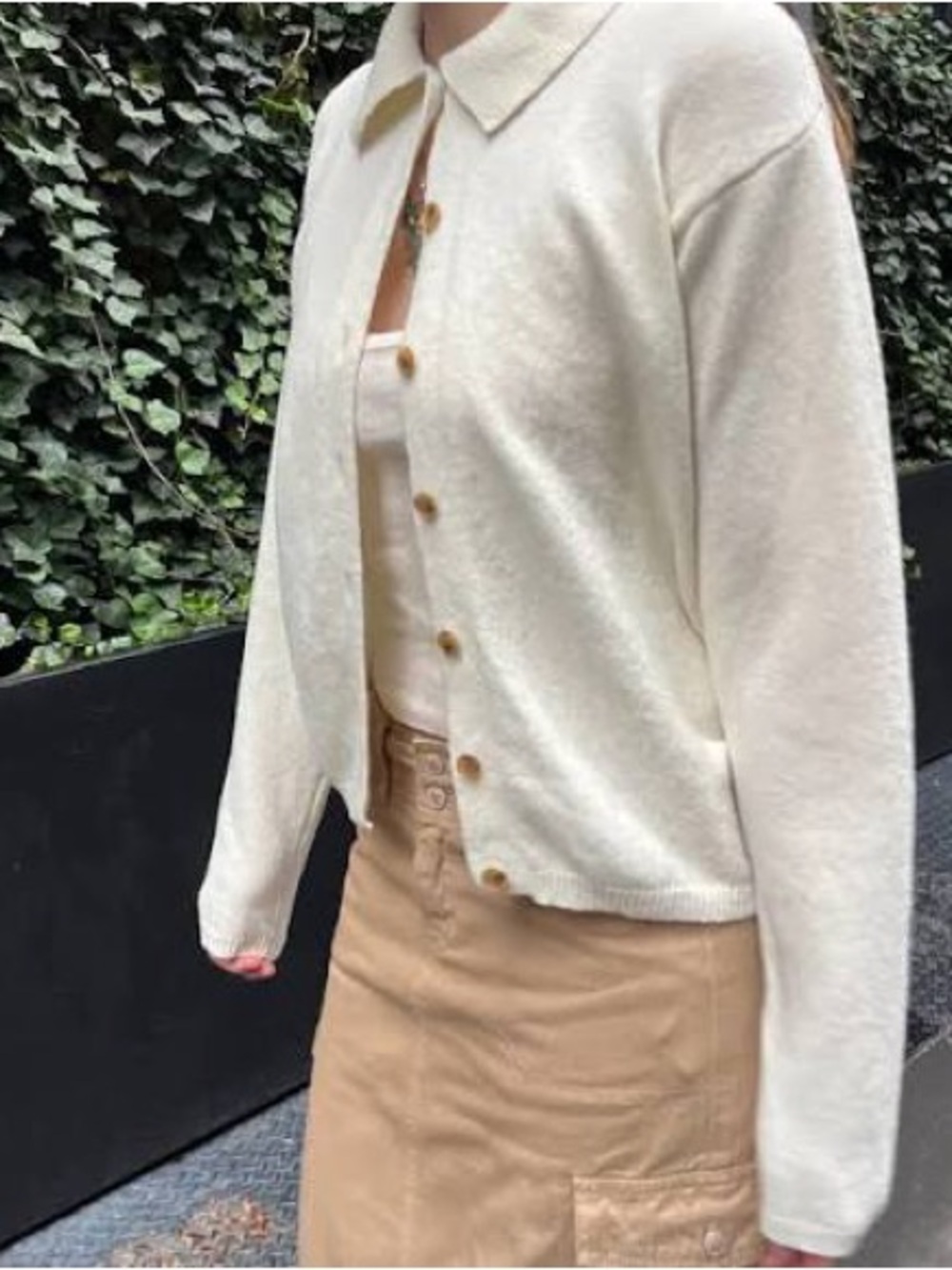 Brandy Melville Elise Heavy Wool Cardigan – Ivory